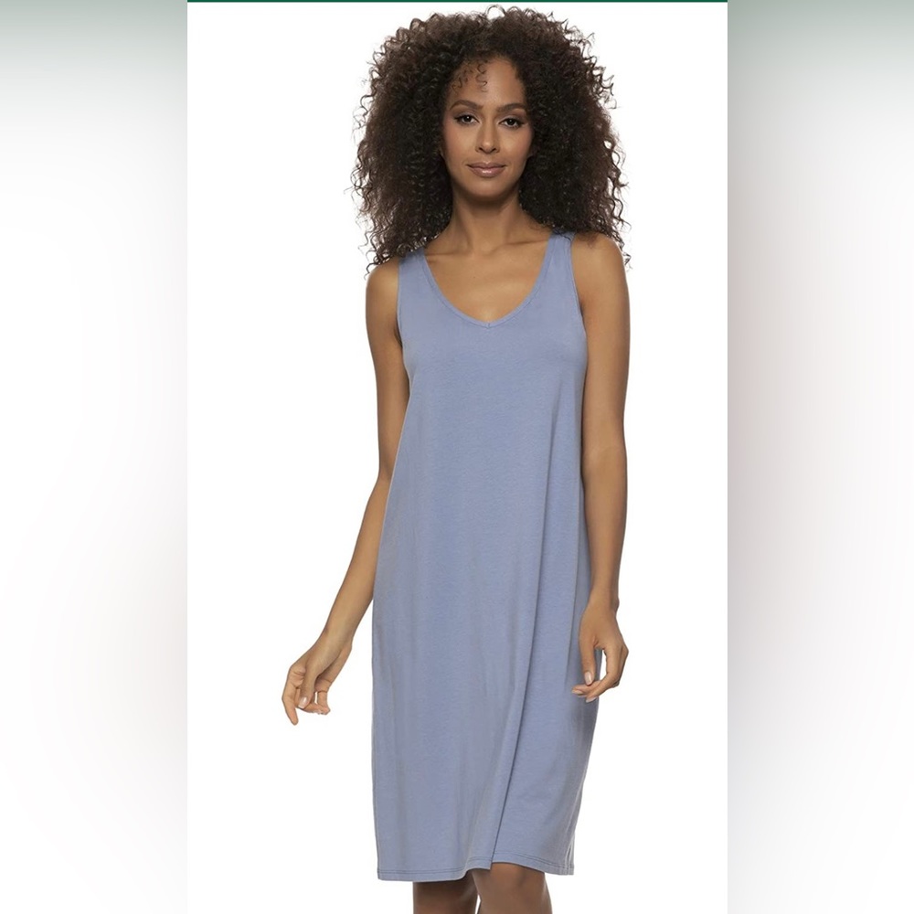 Felina Cotton Modal Sleep Dress Chemise Country Blue